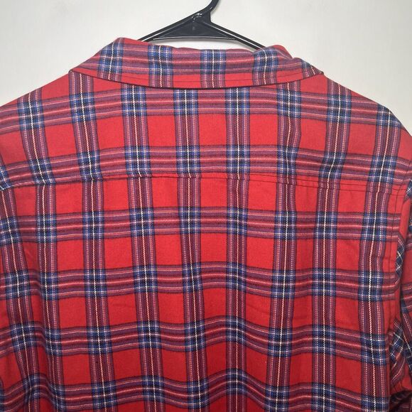 Angry Orchard Hard Cider Button Up Flannel Shirt Mens Size L Large Plaid Red - Picture 8 of 8